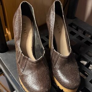 PRADA CALZATURE DONNA SCAMOSCIATO 4 WOMEN'S HEELS PUMPS sz 38.5